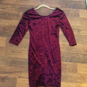 Forever 21 velvet burgundy body con dress